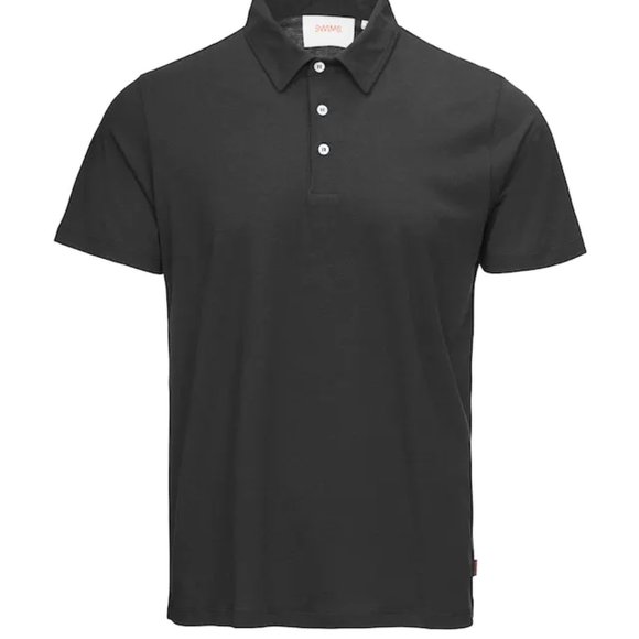 Swims Breeze Hoddevik Cotton-Tencel Polo (Black) - Picture 8 of 12